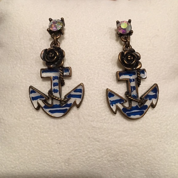 Betsey Johnson Anchor Earrings
