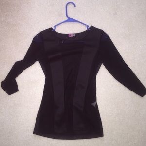 Black/sheer blouse