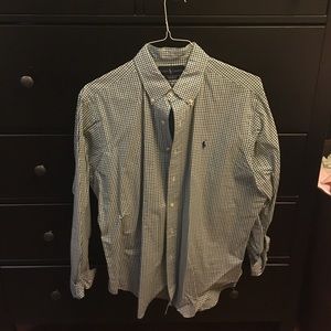 Polo Classic fit blue and green checked shirt