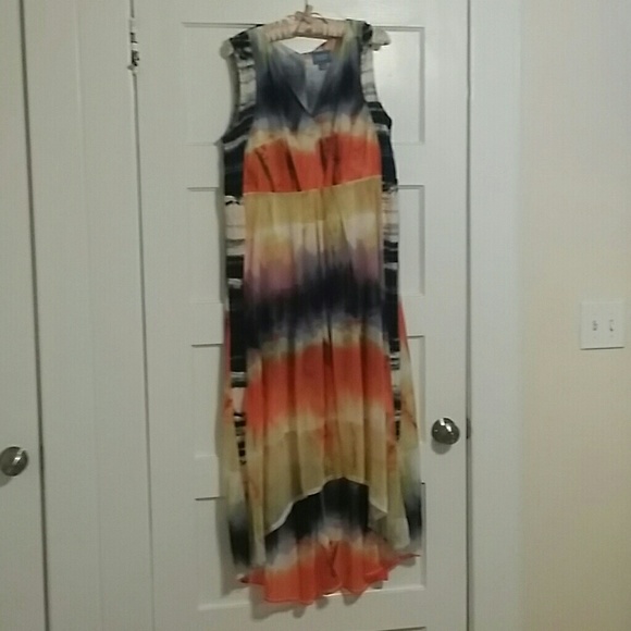 Vera Wang multi-color maxi dress