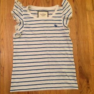 Abrecombie & Fitch blue and white striped tee