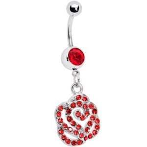 💕ONLY ONE LEFT💕Red Rose Belly Ring