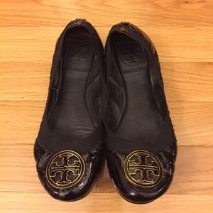 TODAY ONLY Tory Burch Caroline flat black patent
