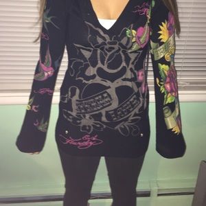 ED HARDY!!! Black Pullover Hoodie