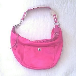 💕 COACH Hot Pink Satin Hobo 💕