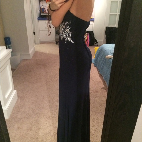 Navy Blue Formal Gown - Picture 3 of 4