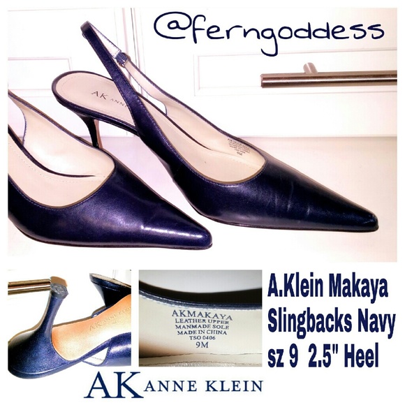 Anne Klein Slingback Navy Pumps.