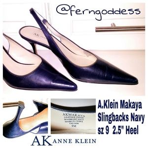 Anne Klein Slingback Navy Pumps.