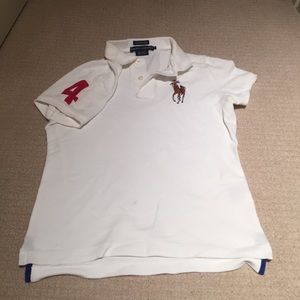WHITE RALPH LAUREN SKINNY POLO