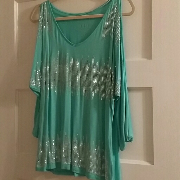 INC long sleeve blouse - turquoise