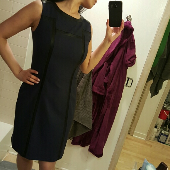 Andrew Marc dress with faux leather details NWOT