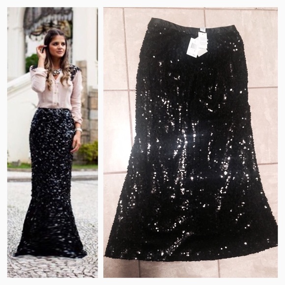 sequin long skirt..