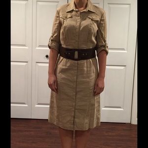 Fitted, stretch snap closure dress