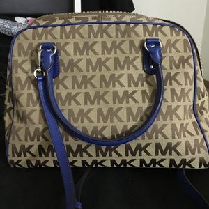 Blue & Tan Mk Signature Satchel