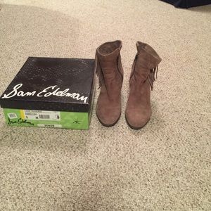 Sam Edelman Tan Suede Louie Booties