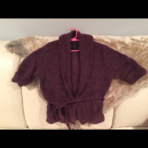 Express crop sweater with wrap around tie size M