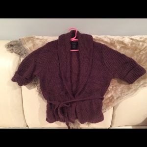 Express crop sweater with wrap around tie size M