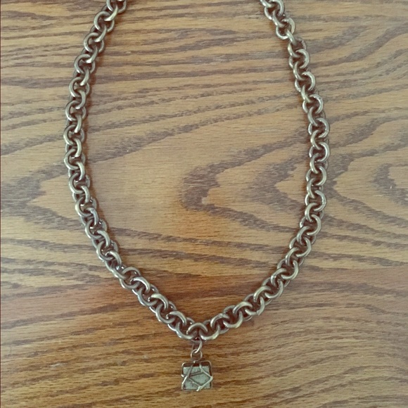 Kelly Wearstler Gold-tone brass chain-pyrite cube