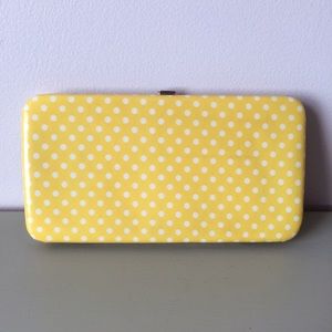 Yellow/White Polka-Dot Hard Case Wallet