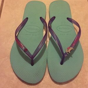 Never worn, customized Havaianas