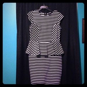 Mossimo Black stripe peplum dress!  👗