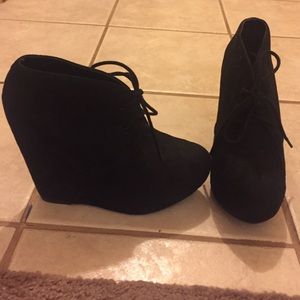 Charlotte Russe Lace-up Wedge Booties