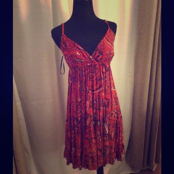 Orange print dress