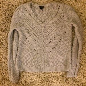 Light gray acrylic vneck sweater