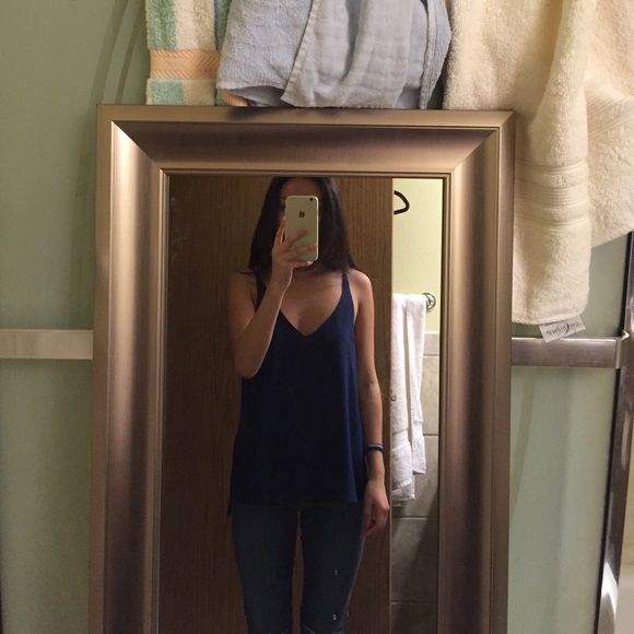 Navy blue v neck tank