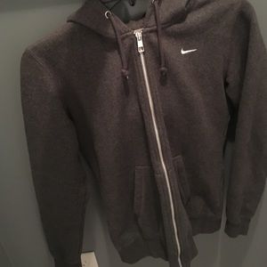 dark grey Nike zip up hoodie