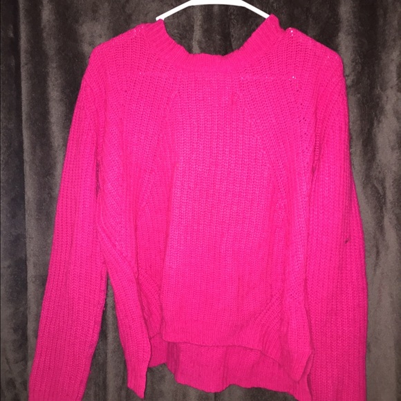 Forever 21 Distressed Pink Sweater