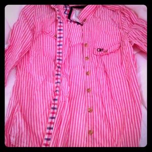 Pink and White striped Gilly Hicks button up