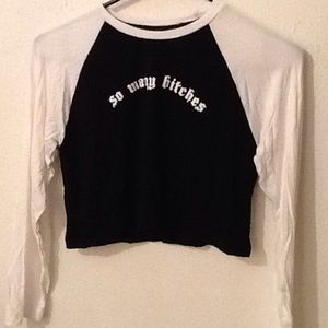 Crop top-long sleeve tee
