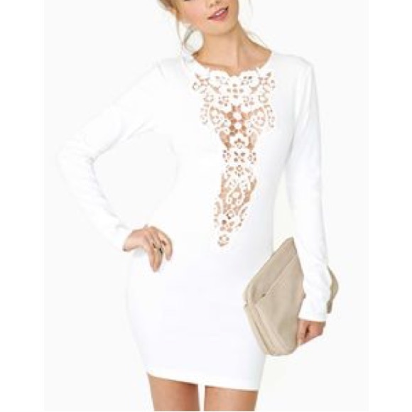 Nasty Gal White Lace Bodycon
