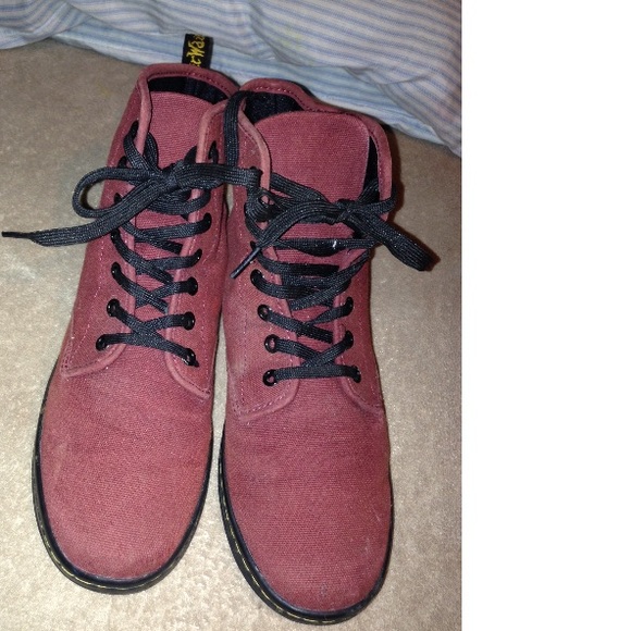 Cherry Red Canvas Doc Martens