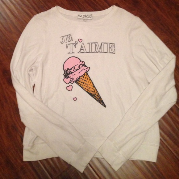 Wildfox Je Taime Ice Cream Jumper. Size Large.