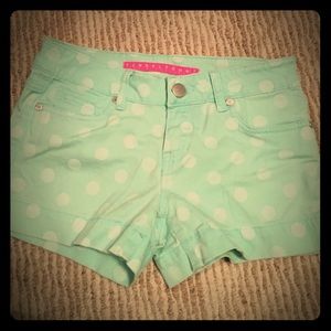 Mint polka dot shorts