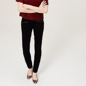 Loft Black Curvy Moto Skinny Ankle Corduroy Pants