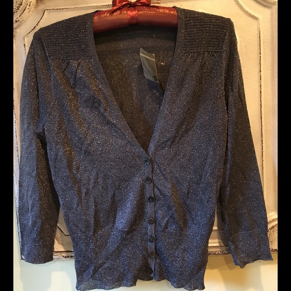 Pewter shimmer cardigan. NWT.