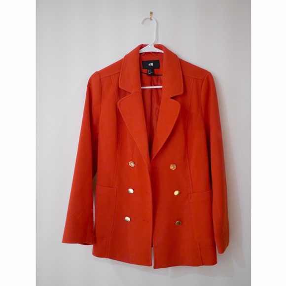 Orange Mod Oversized H&M Blazer Heavyweight Sz 6