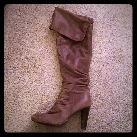 Chocolate pirate knee high boots (just below knee)