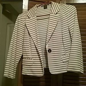 Tan and creme striped blazer
