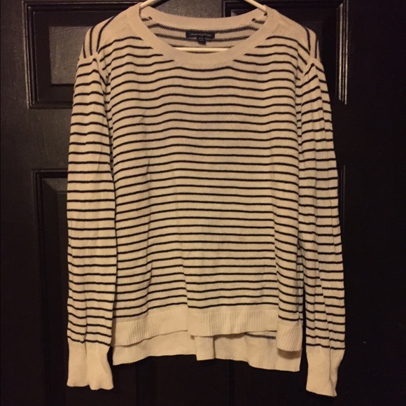 Navy blue and cream sweater