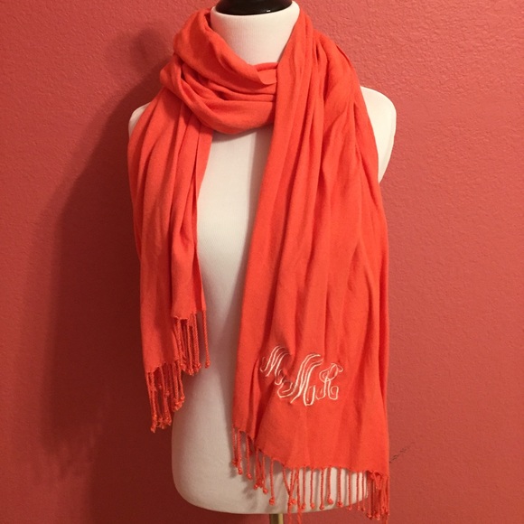 • Coral Initial Scarf •