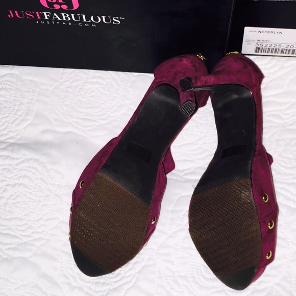 JustFab raspberry suede high heel pumps sz8 - Picture 3 of 3