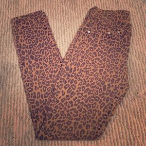 Leopard skinny jeans