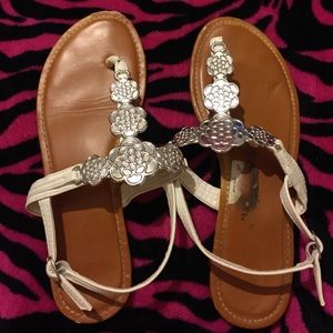 White and silver sandals