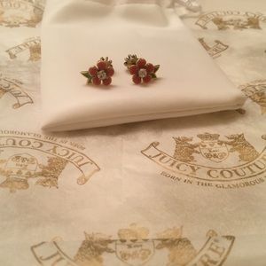 Juicy Couture gold flower earrings