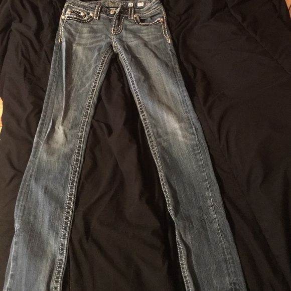 Miss me size 28 but I think are a size smaller