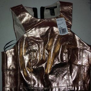 Woven Top- Rose Gold (Forever 21) Size Small